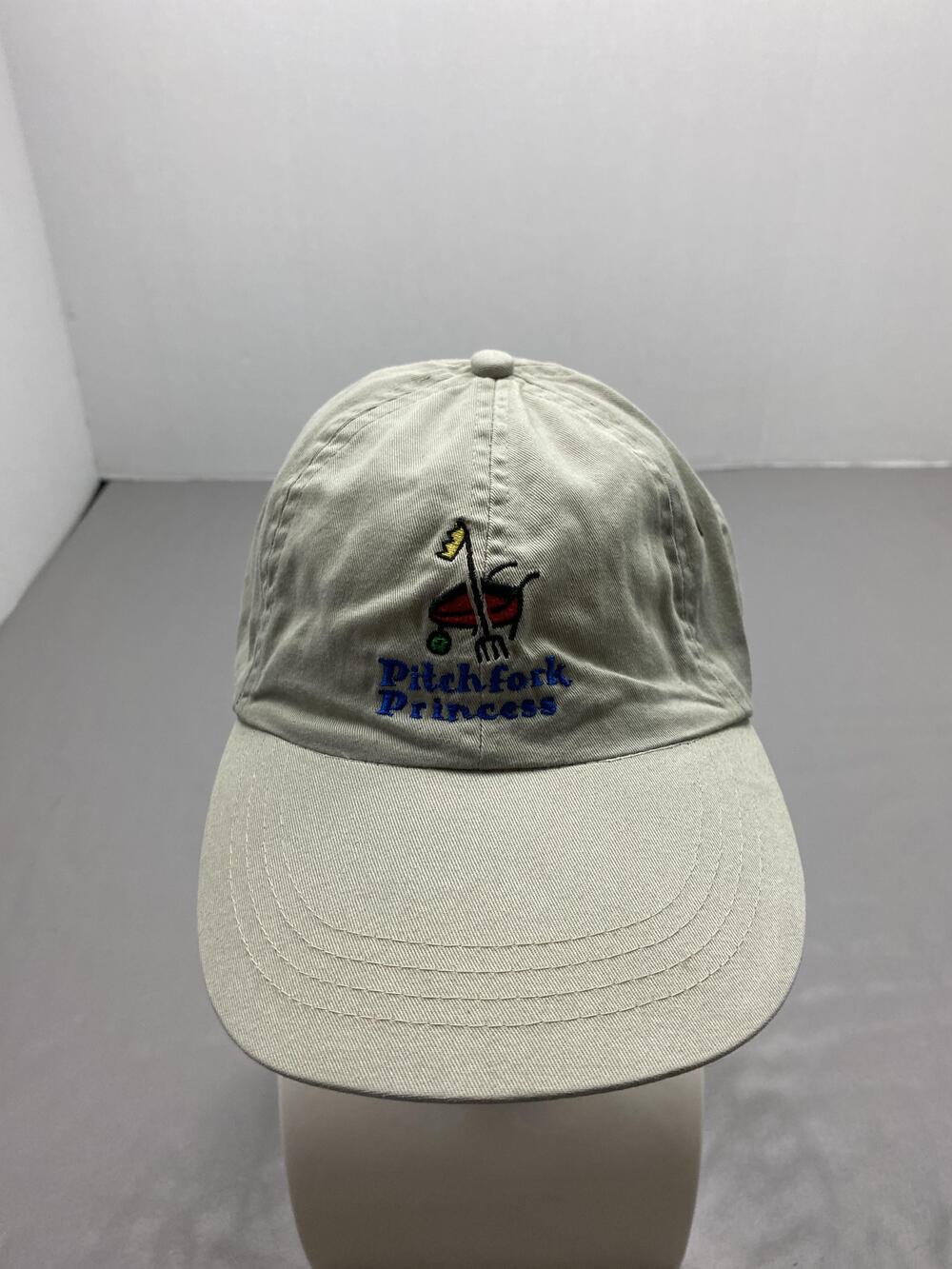 Hat Cap Strap Back One Size Beige Anvil Pitchfork Princess Embroidered Mens